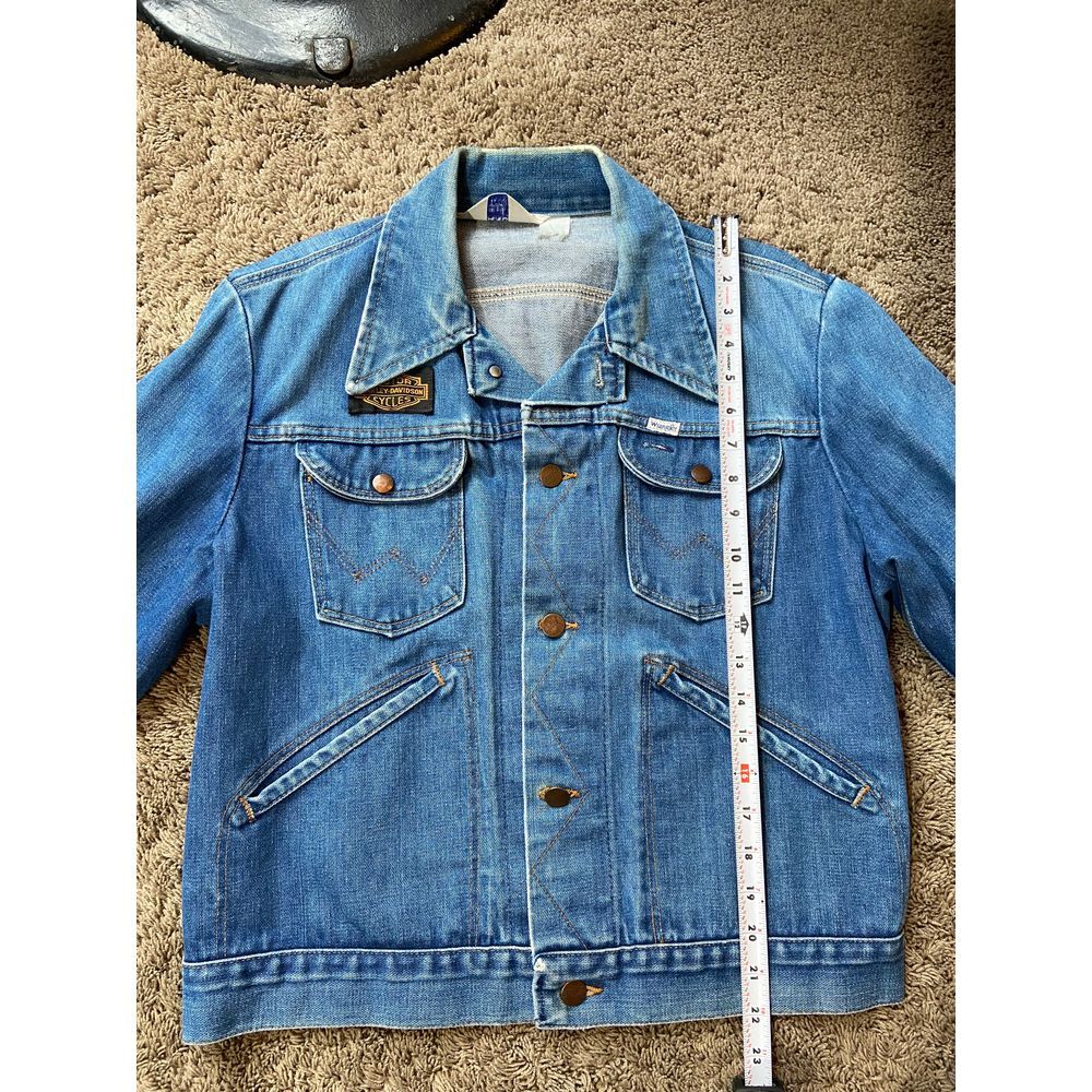 Vtg 70s 80s Wrangler No Fault Denim Sanfor Set Harley David. Patch M Jean Jacket - Picture 10 of 10